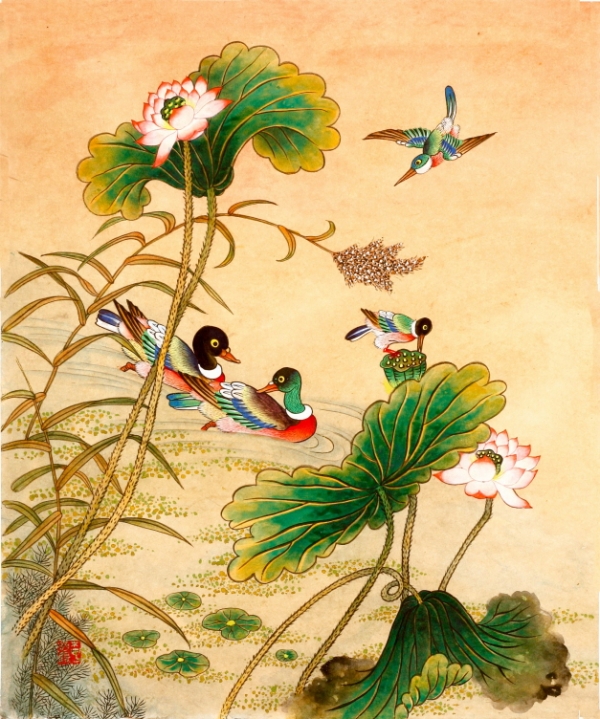 전통민화-(이명희_연화화조도50x60)