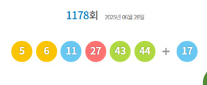 로또 1178회 추첨 이미지